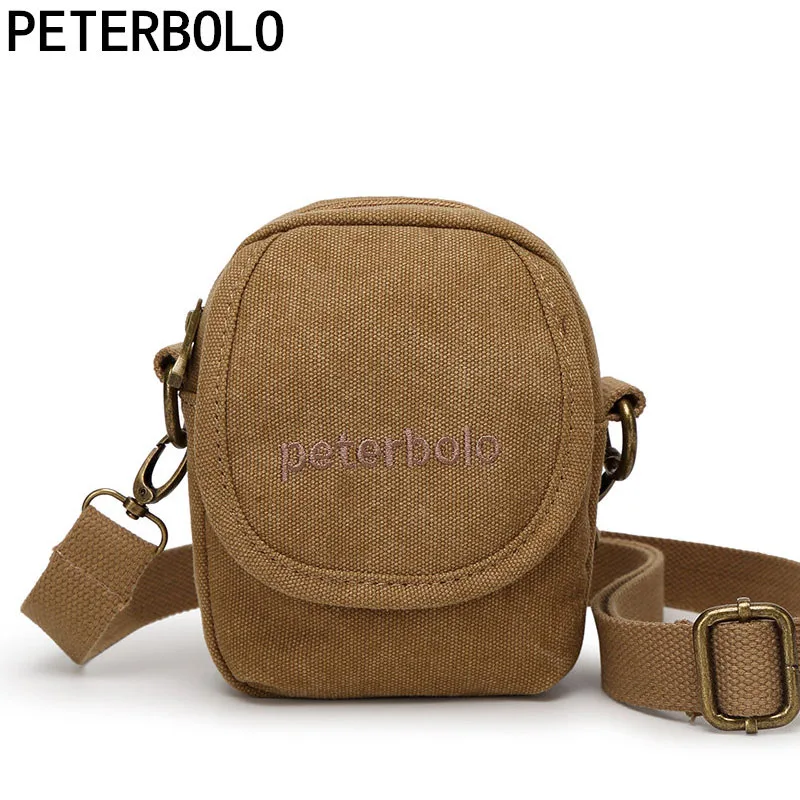 Peterbolo Mini Leisure Bag Vintage Canvas Men Shoulder Simple Travel Messenger Phone | Багаж и сумки