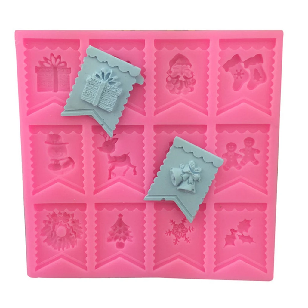 Christmas Bunting Shape Silicone DIY Fondant Cake Chocolate Mould Candy Mold