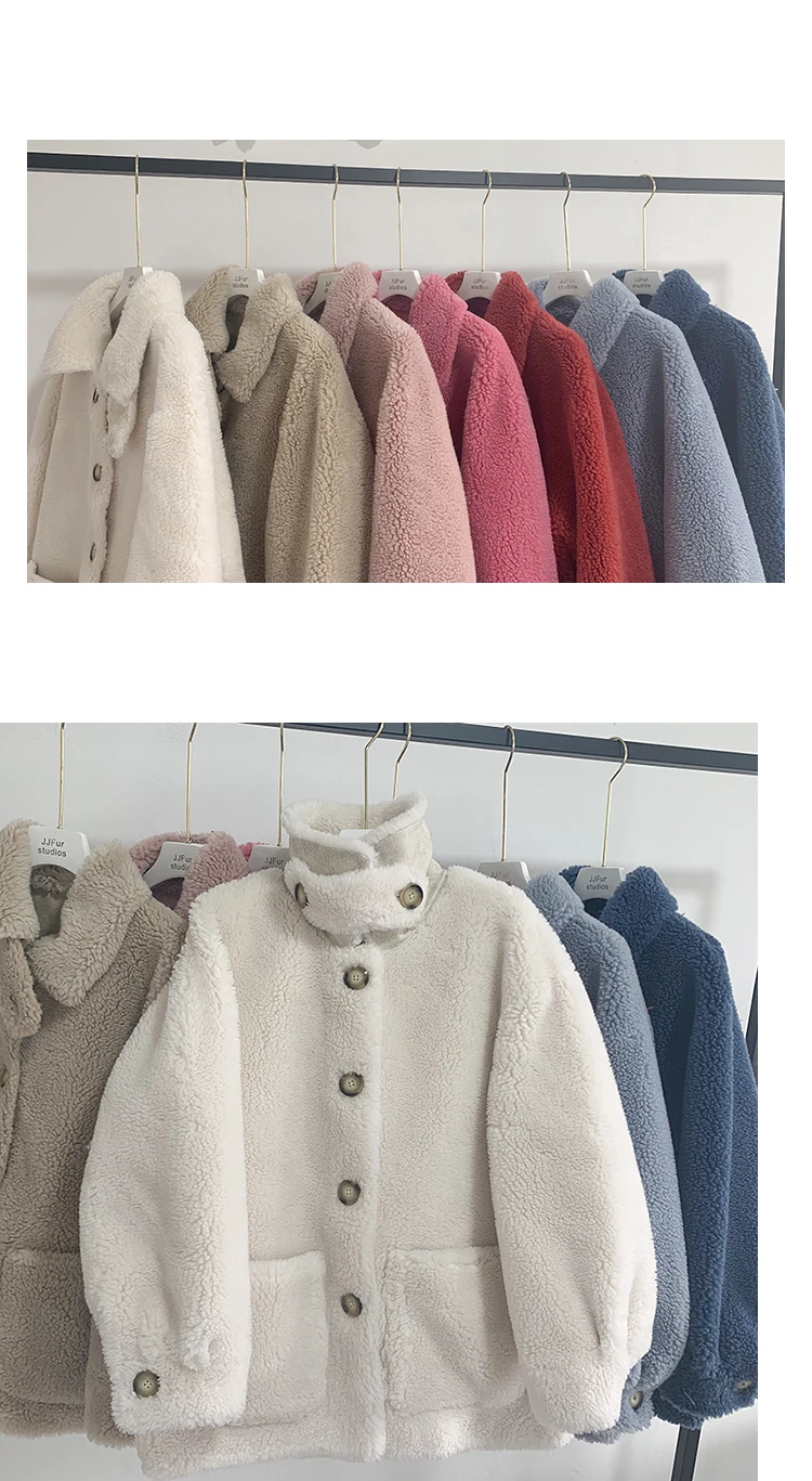 OFTBUY, зимняя женская куртка, пальто из искусственного меха, гранулы, Овечья стрижка, пальто для женщин, 50% шерсть, овечья шерсть, кашемир, короткая куртка, Повседневная теплая