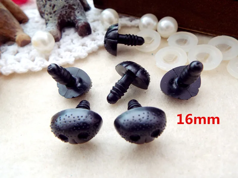 trolls doll 20pcs Safety Plastic Dog Noses Black Color 8mm/9mm/10mm/12mm/16mm can be chosen come with washers raggedy ann