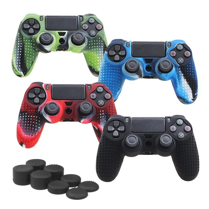 Для sony playstation Dualshock 4 PS4 DS4 Pro тонкий контроллер и ручка 4 цвета Противоскользящий Камуфляжный силиконовый чехол