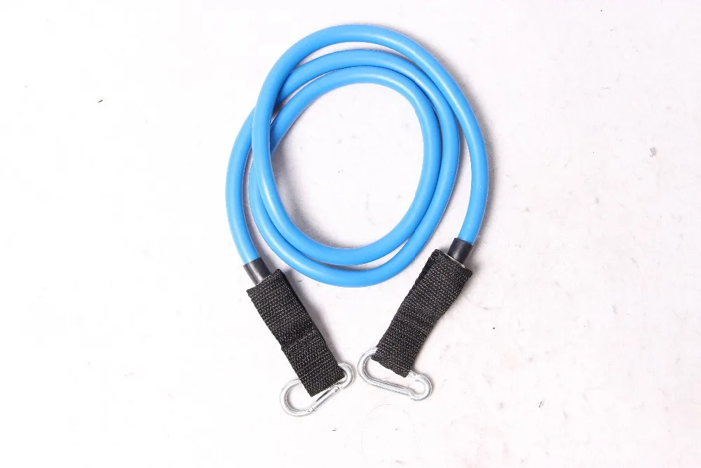 

blue elastic stretch exercise trainning tube metal pull rope for yoga pilates workout resistance bands for freeshipping