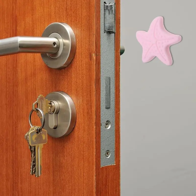 

Starfish Shape Door Lock Protective Thickening Mute Bumpers Handle Door Protective Sticker Buffer Guard Safety Pad Sticker