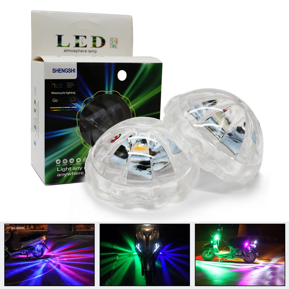 

MODERN CAR 2pc Universal Motorcycle LED Atmosphere Light High Low Flash Strobe Motor Car Under Chassis Lamp Decorative Lighting