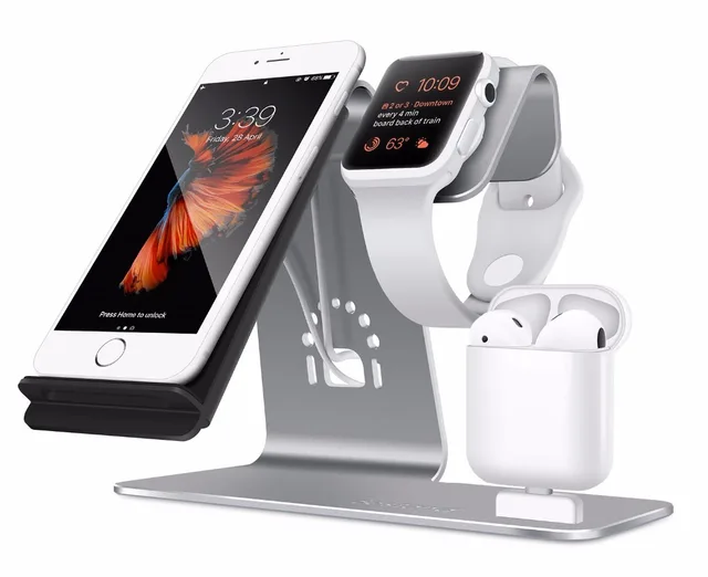 Bestand [3 in 1] Aluminium iWatch Stand, Airpods