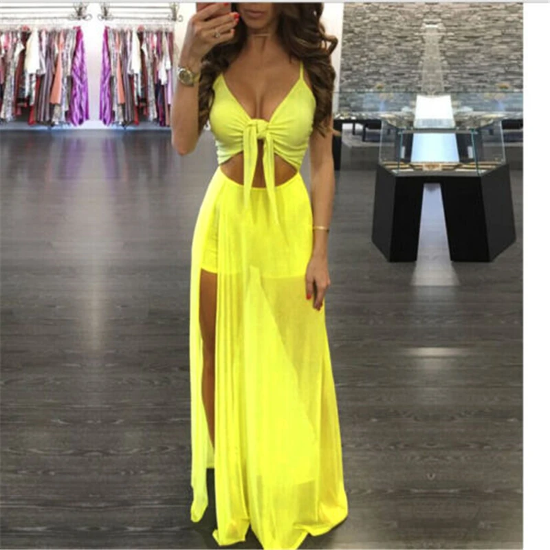 Женское Летнее Длинное Макси-платье Boho, вечернее пляжное платье, сарафан, сексуальные женские сарафаны s