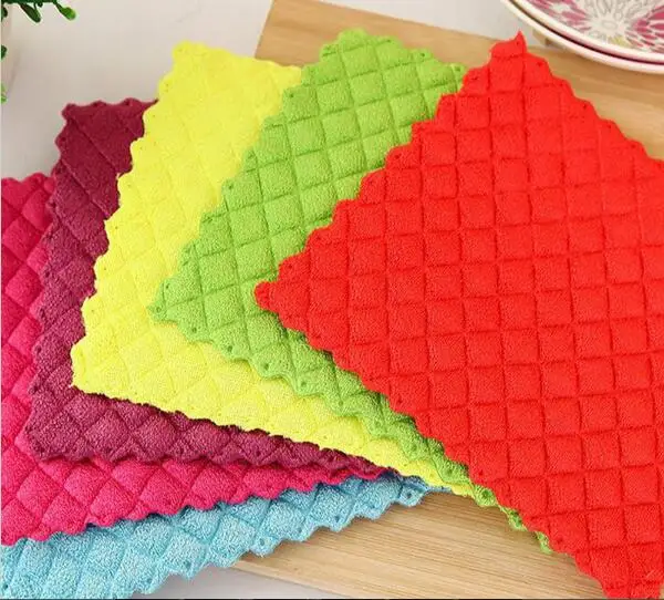 

20pcs Bamboo Fiber Dish Clothes Washing Towel Absorbent Kitchen Cleaning Wiping Rag Practical Portable Cleaning Clothes