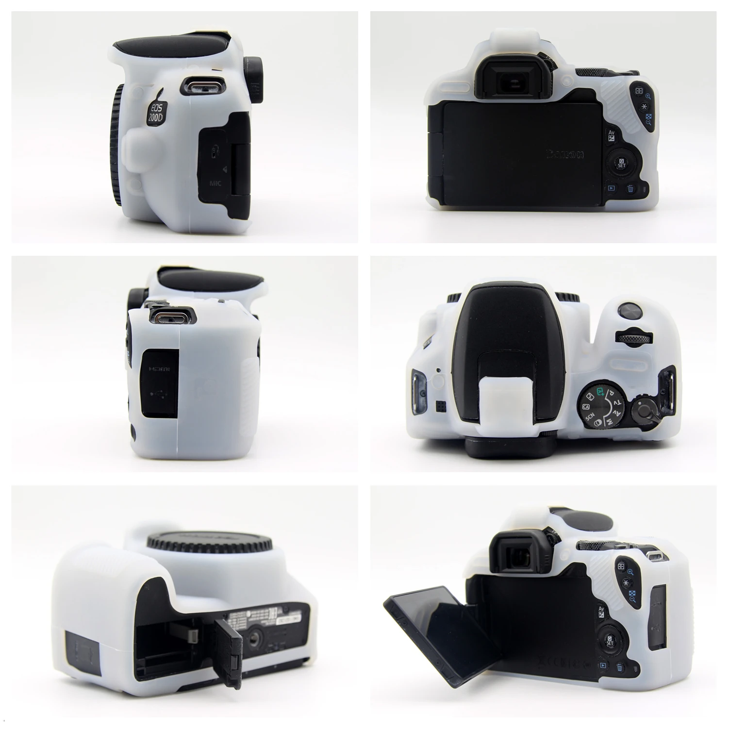 Capa de Silicone de Borracha Capa do Corpo Pele para Canon Macia Protetor - ii Rebel Sl2 Sl3 Beijo x9 X10 Dslr Câmera Eos 200d 250d - Image 2
