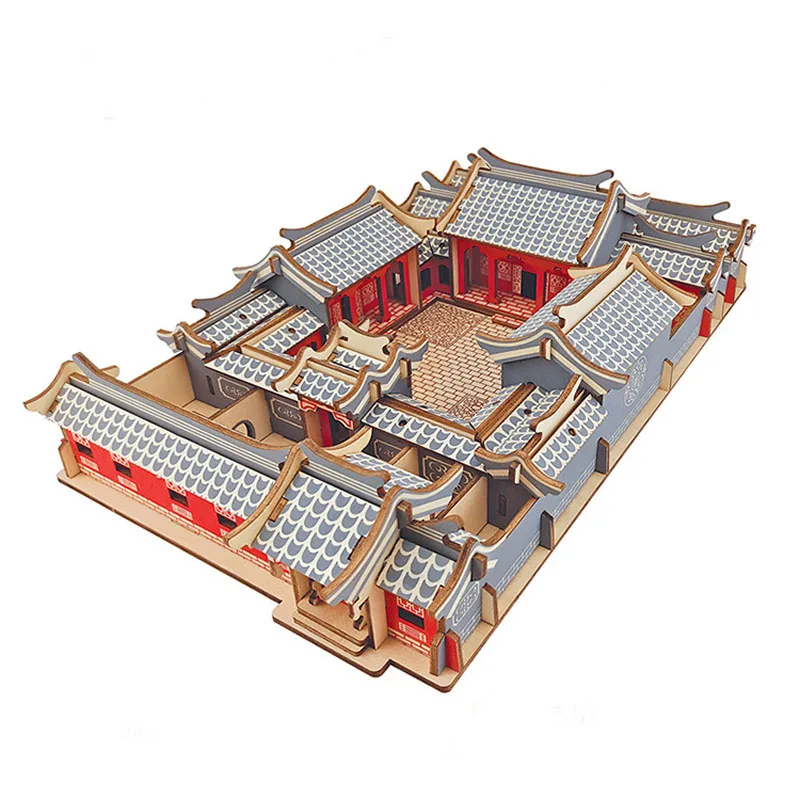 

3D DIY Puzzle Model Kits Toy Wood Puzzle House Assembling Toy Kid Early Learning Construction Pattern Gift Children House Puzzle