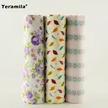 Teramila цветочный и листовой дизайн стеганый 3 шт./партия комплект для детской одежды квадратный хлопок Ткань для шитья кукол