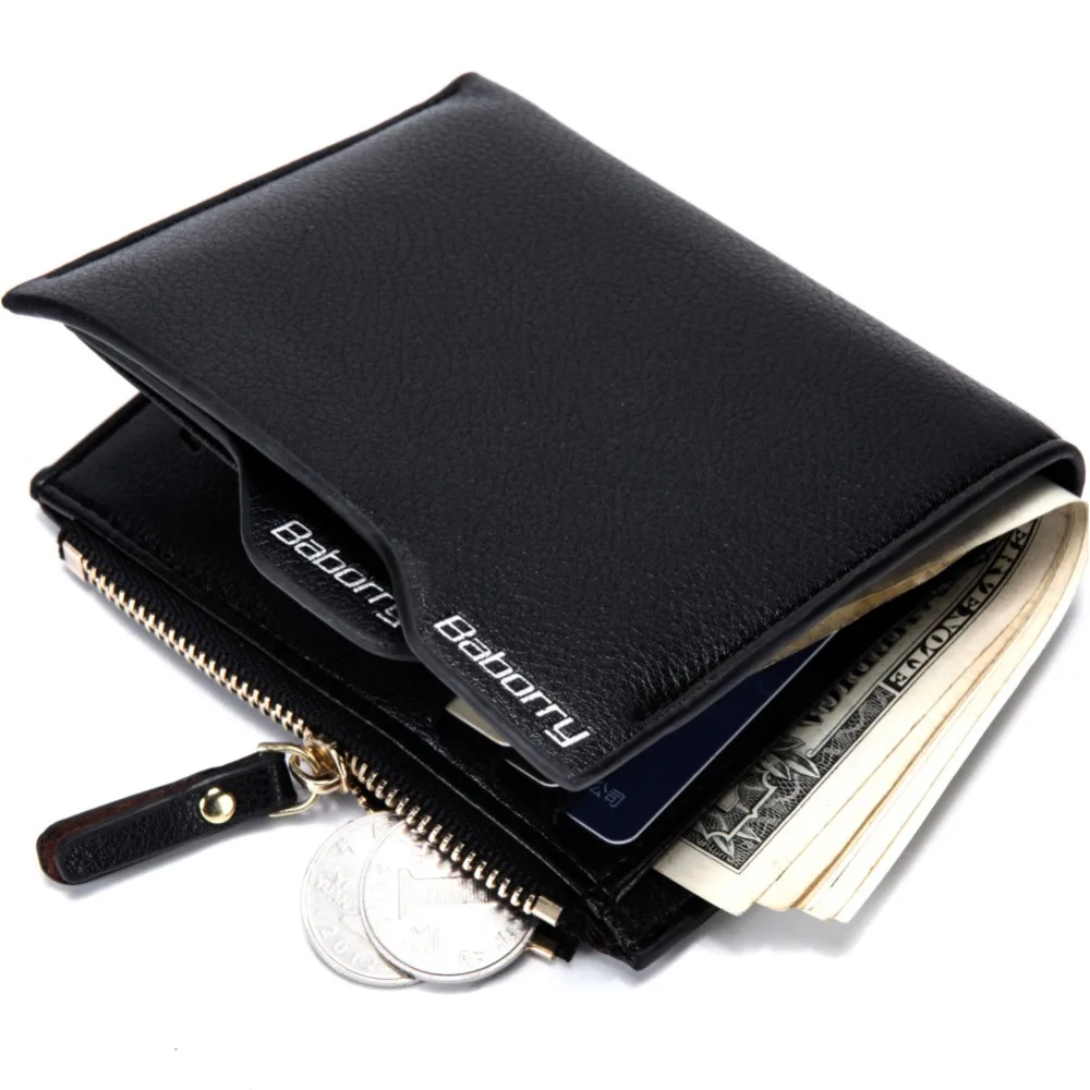

RFID Protected Solid Men's Short Wallet Bifold PU Leather Anti Degaussing Wallets For Men Multi-Card Holder Male Cash Coin Purse
