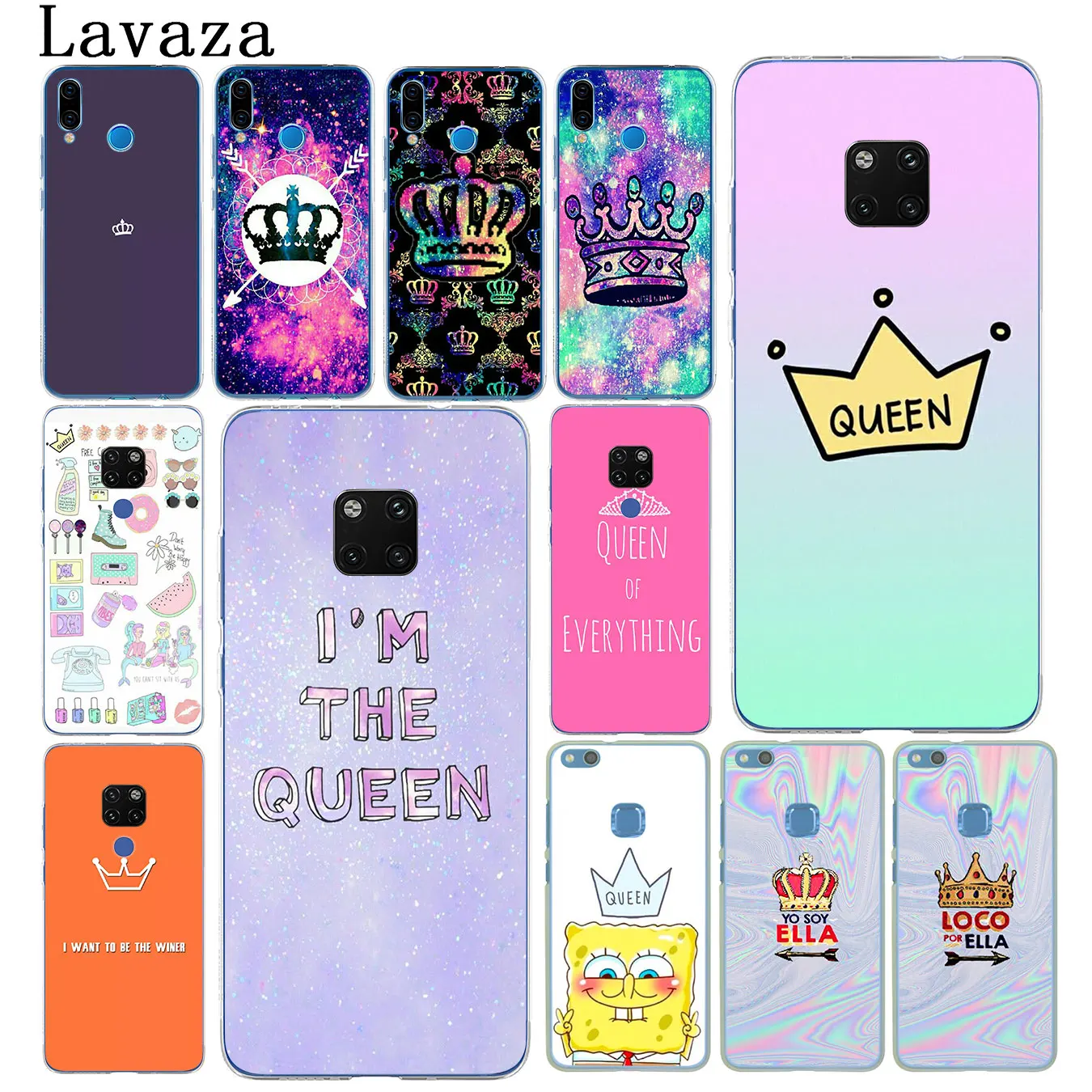 cheap Lavaza I #039;m the Queen princess King Hard Phone Case for Huawei Mate 30 20 Pro 10 Lite Nova 5I 4 3i 3 2i 2 Lite Cover