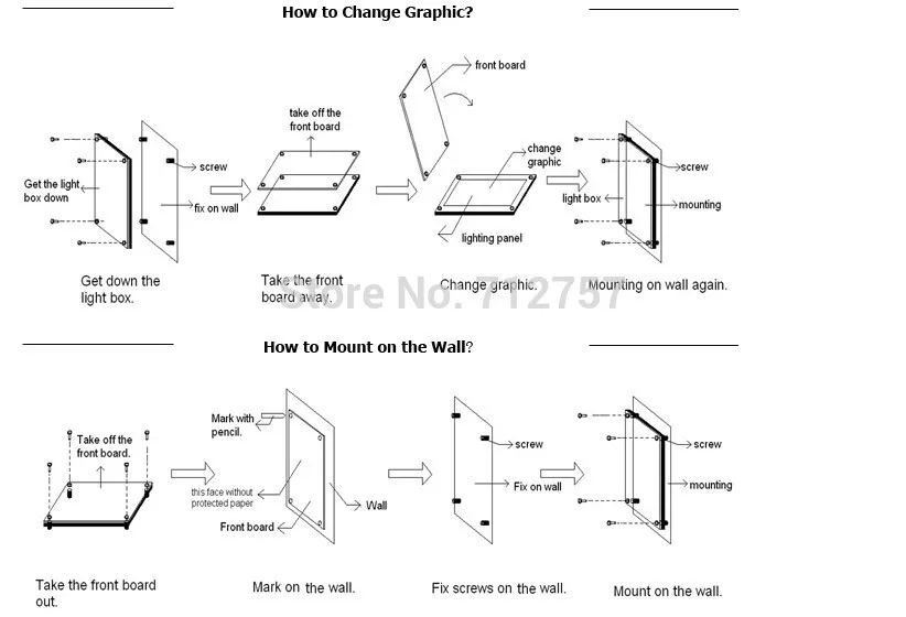 wall mounted light box install