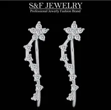 crystal from Swarovski sterling silver fashion long dangle earring for women jewelry best for wedding drop earrings 160