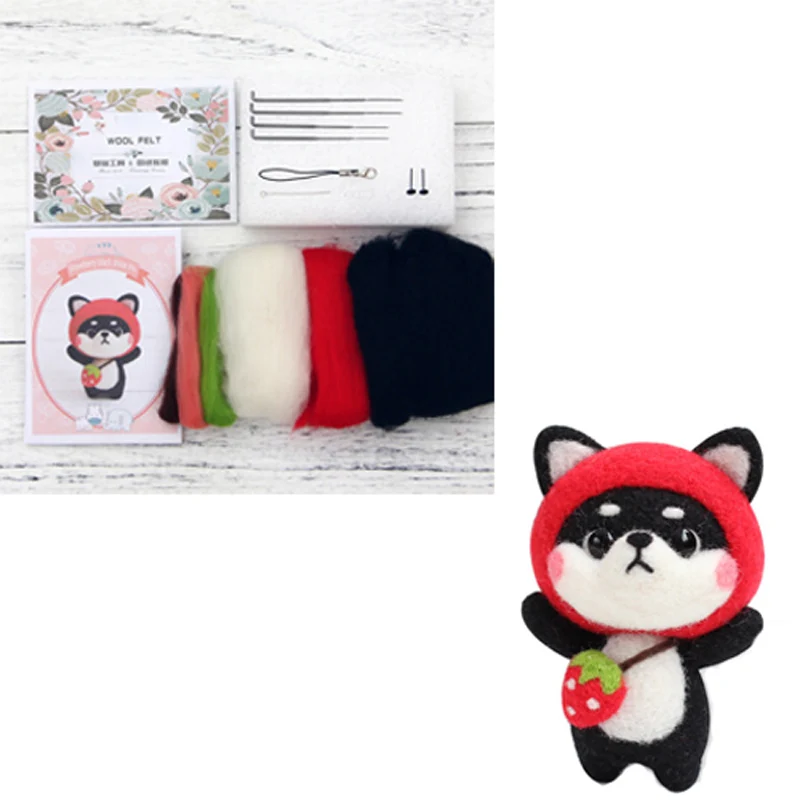 

Doll Wool Felt Craft DIY Non Finished Poked Set Handcraft Kit for Needle Material Bag Pack