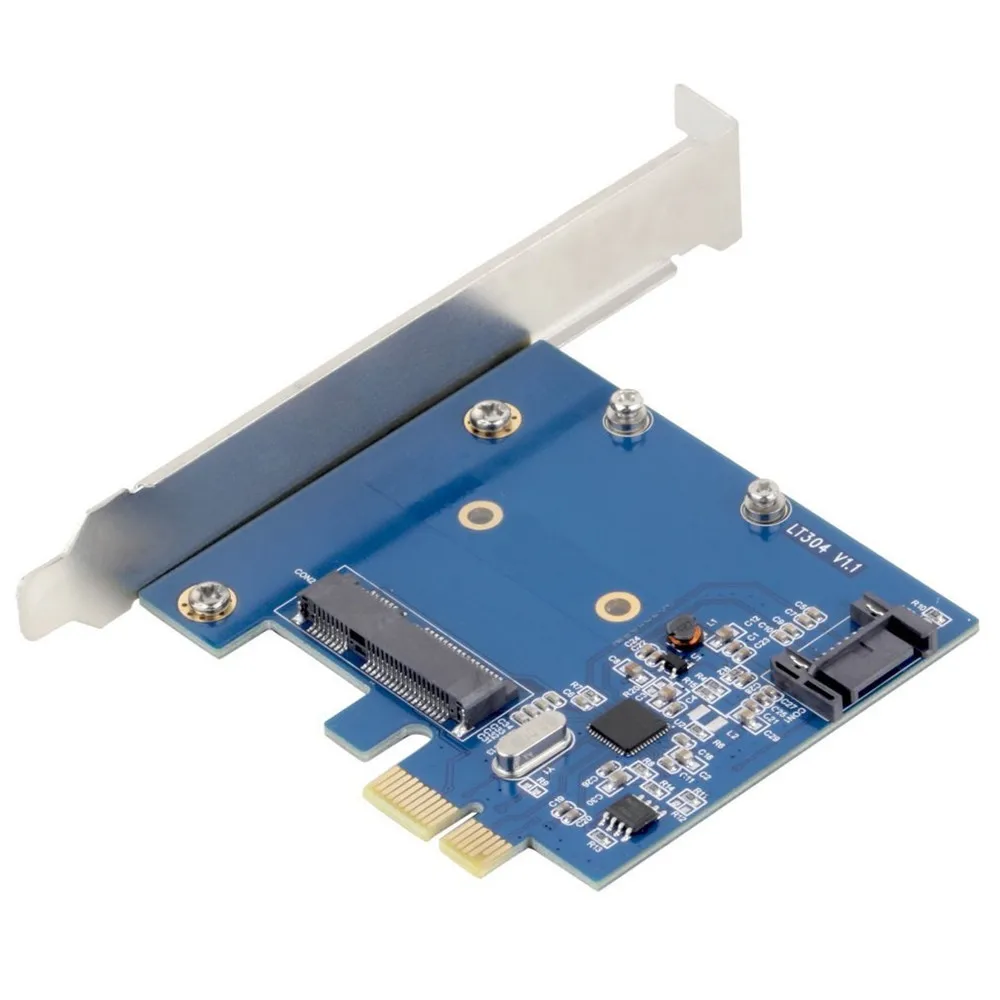 Комбинированная плата расширения PCIe To mSATA& SATA 3,0, контроллер PCI Express, мини SATA SSD адаптер для ПК, настольный компьютер с низким кронштейном