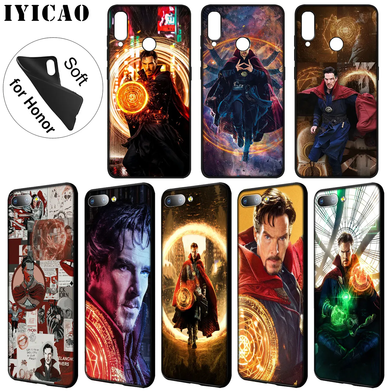 Мягкий чехол для телефона IYICAO Marvel Doctor Stephen stranna Huawei Y9 Y7 Y6 Prime 2019 Honor 20 8C 8X 8 9 9X 10 Lite 7C 7X