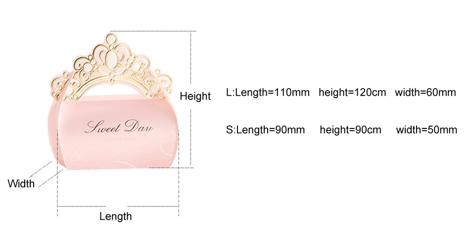 20 шт./партия Золотая фольга Корона блестящая розовая коробка для конфет Рождественская коробка свадебные украшения подарки на крещение подарок на день рождения
