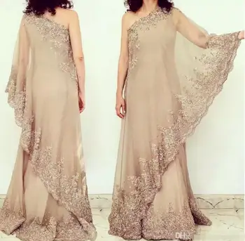 

Elegant Lace Applique Mother of the Bride Dresses One Shoulder Evening Dress
