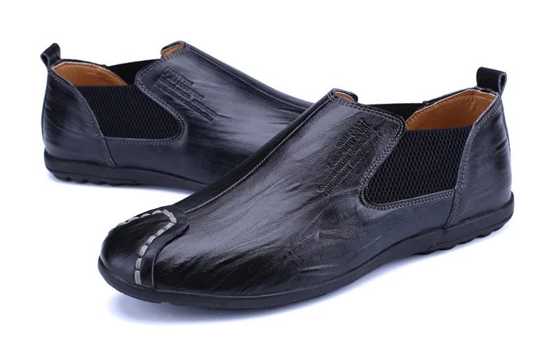 GNORNIL брендовая мужская обувь из натуральной кожи Повседневное Модные Мужские модельные туфли 2018 г. Удобные слипоны Для мужчин s обувь