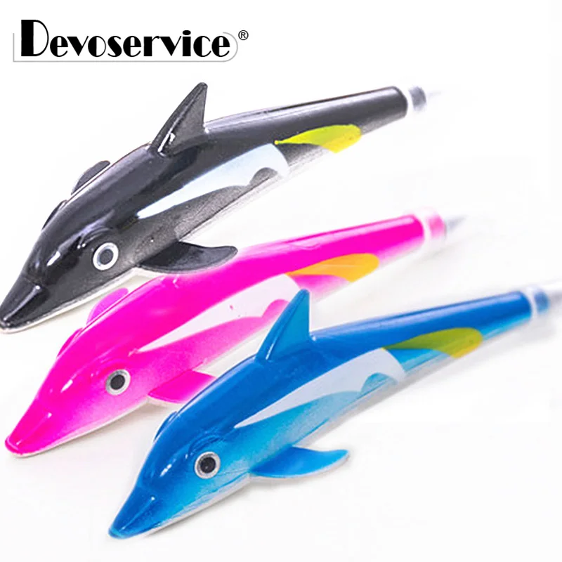 1Pcs 2018 Cartoon Cute Dolphin Shape Ballpoint Pen Marine Life Kid Ball Pen Fine Point 0.5mm Stationery Office School Supplies 1 set safety whistle practical abs ultralight office supplies dolphin whistle soccer whistle