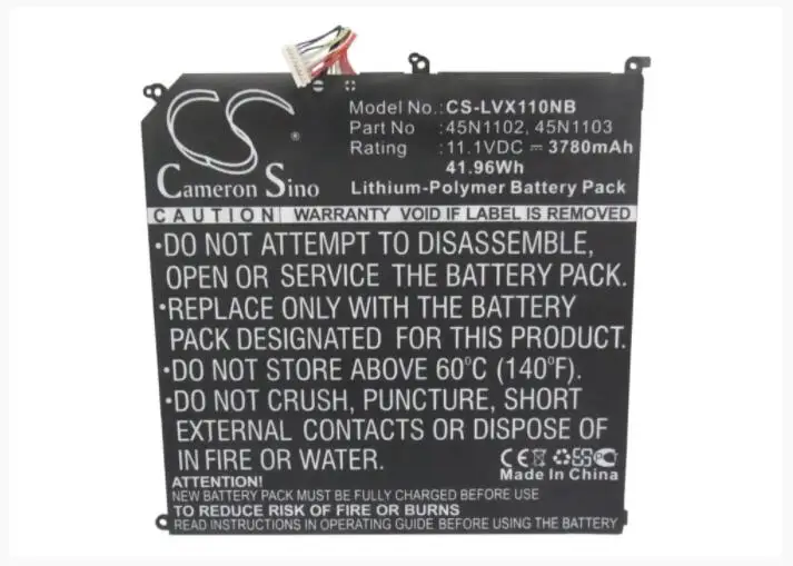 Аккумулятор Cameron Sino 3780 мАч для ноутбука LENOVO Thinkpad x1 helix 45N1102 45N1103, Аккумулятор для ноутбука