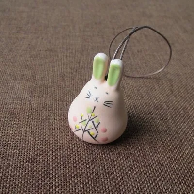 Милый мини-кролик, керамический колокольчик, подвеска, украшения, детский подарок на день рождения, Рождество, Цзиндэчжэнь, керамические ювелирные изделия - Цвет: 10