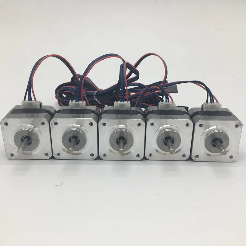 

Free Shipping 5Pcs 5X Nema17 28Ncm 40Oz-in 12V 1.3A Stepper Motor 4-Lead for 3D Printer Reprap Prusa Rostock with 1M Dupont Line