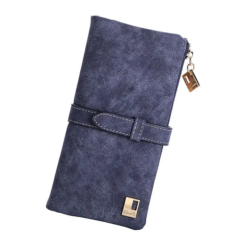 Wholesale Wallet Women PU Leather Frosted Wallet Long Coin Purse Women