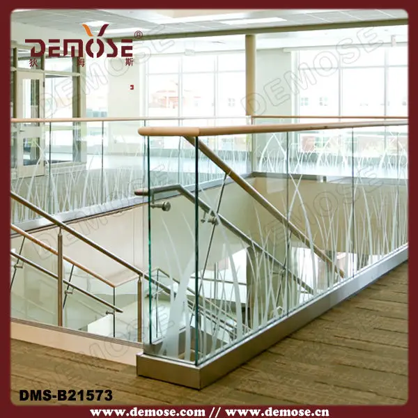 modern frosted glass railing for stair and balcony on