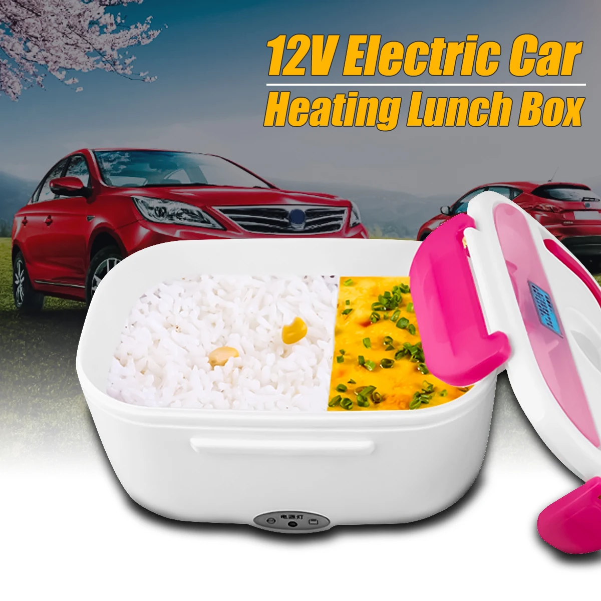 

1.05L 12V Car Portable Electric Heating Lunch Box Hot Rice Cooker Multi Functional Plug Food Container Bento Warmer Seal Cutlery