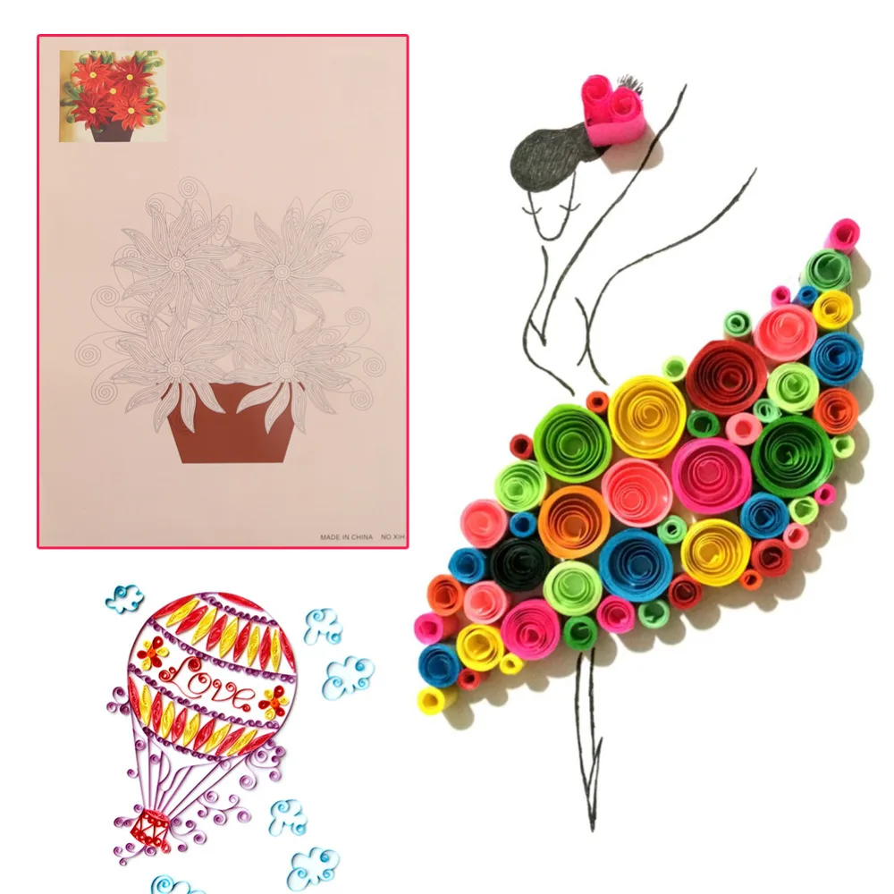 

8 Pcs 16 Pattern Quilling Tool DIY Release Drawing Locating Paper Craft Quilled Creations For Home Handmade Paper Decor Tool