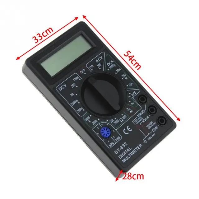 Professional DT832 Digital Multimeter LCD DC AC Voltmeter Ammeter Ohm Tester AC/DC Voltage Digital Ampere Meter Test