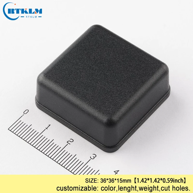 

Black plastic enclosure diy housing for electronic PCB 36*36*15mm diy design wire connection box abs project junction enclosure