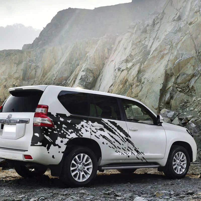 

car stickers 2pc side body rear tail trunk mudslinger graphic vinyl car accessories decal custom for Toyota prado fj150