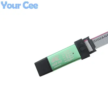 

5 pcs 51AVR SCM Download Cable USB ASP ISP USBASP USBISPAluminum Colorful Shell Red & Blue Indicator Lamp Support Win7