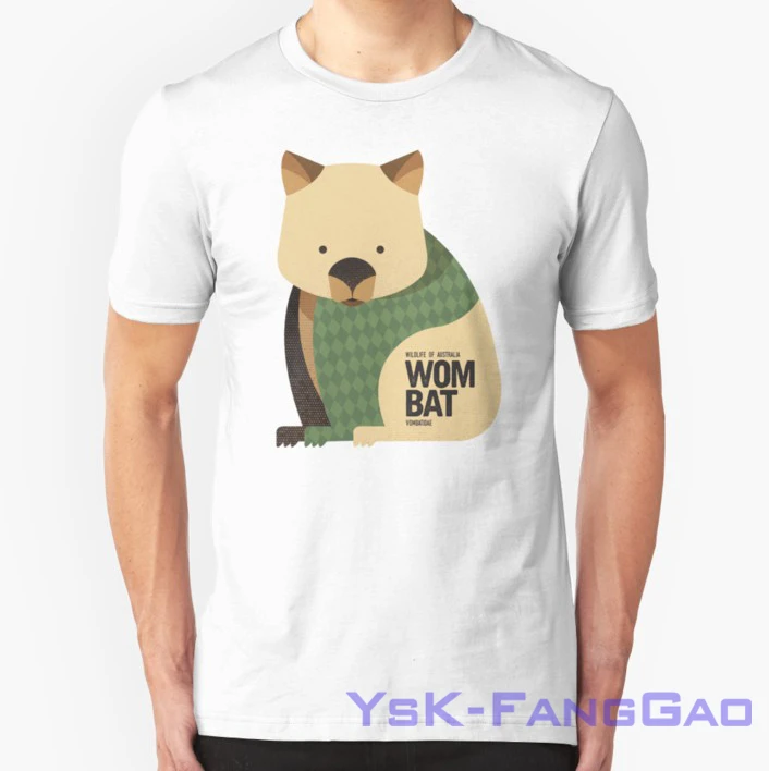 

Retro Wombat Tshirt men Short sleeve women t-shirt Casual tops tee Cotton summer T-Shirts