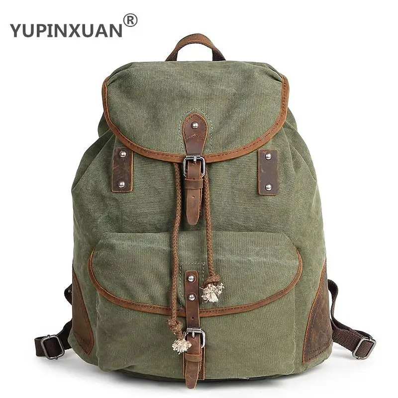YUPINXUAN Europe Classical Pure Cotton Canvas Backpacks Large Capacity