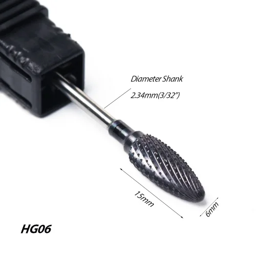 HG06 STZ 1 шт. фрезы для ногтей из вольфрамовой стали, фрезы, электрические фрезы для снятия лака для кутикулы, шлифовальная насадка для ногтей, инструмент для ухода за ногтями, HG01-08 - Цвет: HG06