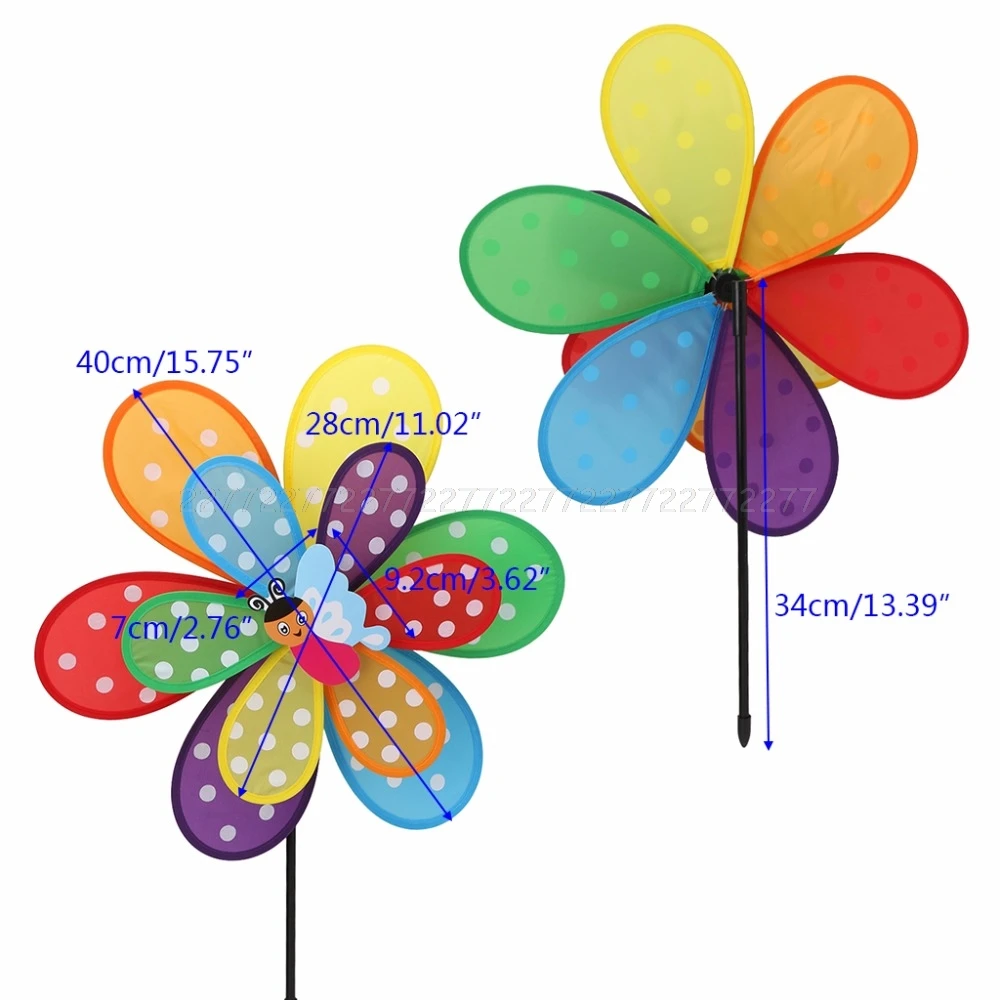 Double Layer Flower Windmill Colorful Wind Spinner Yard Garden Decor Kids Toy JUL07 dropshipin