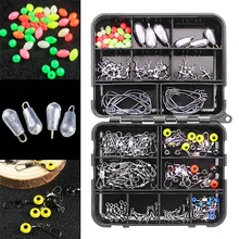 160 шт./лот комплект рыболовных принадлежностей кривошипный крюк защелки Rolling поворотный Рыболовный разъем светящиеся бусины для рыбалки грузила