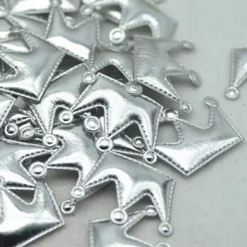 

38mm*50mm 30PCS/Pack Silver Ultrasonic Sewing Crown Patches,DIY Crafts,Shoes Decoration Free Shipping