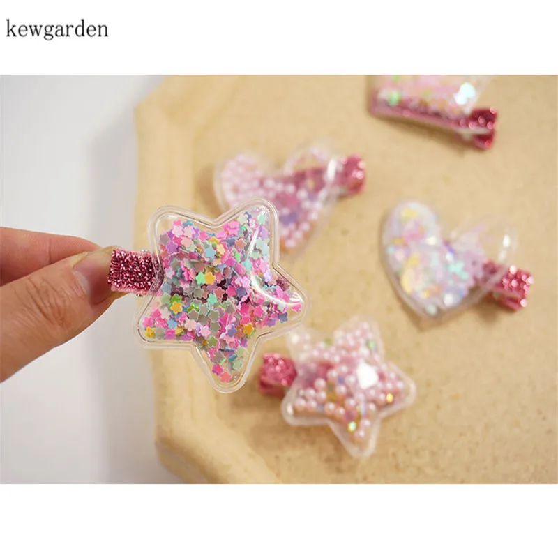 Kewgarden детские заколки для девочек прозрачные пластиковые надувные звезды заколки боковые Зажимы безопасности аксессуары 3 шт./компл