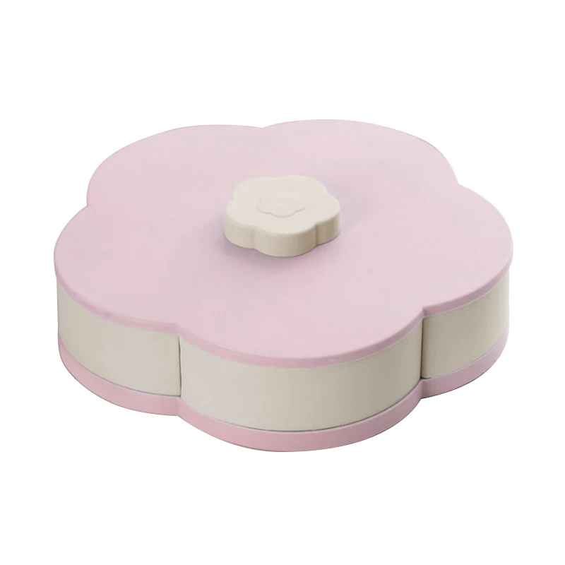 Home Decorative Tableware Candy Dish Tray Specialty Plastic Plates Snack Box Food Container Storage Box with Compartments Case - Цвет: L single layer pink