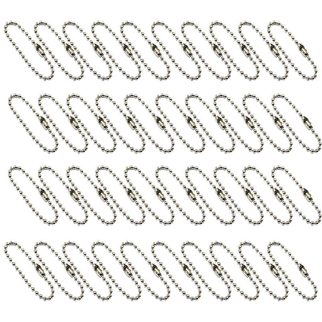 40 Pieces Fashion Ball Chain Necklace Key Chains DIY Jewelry Making Finding