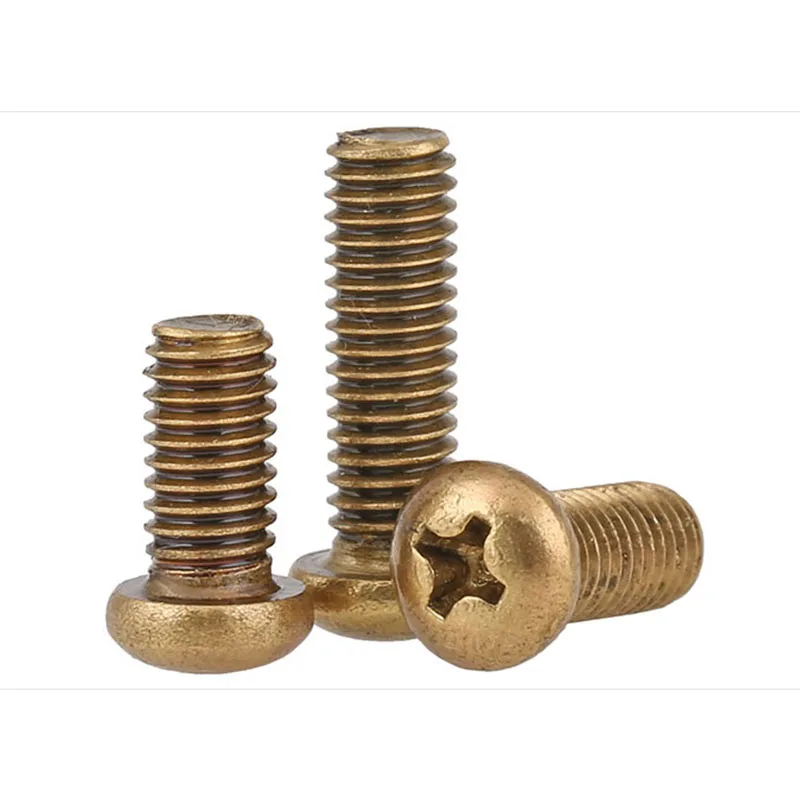 Copper Screw Copper Round Head Cross Machine Screw Pan Head Screw Round Head Screw 10 Pcs 16mm M6 M4 M5 M6