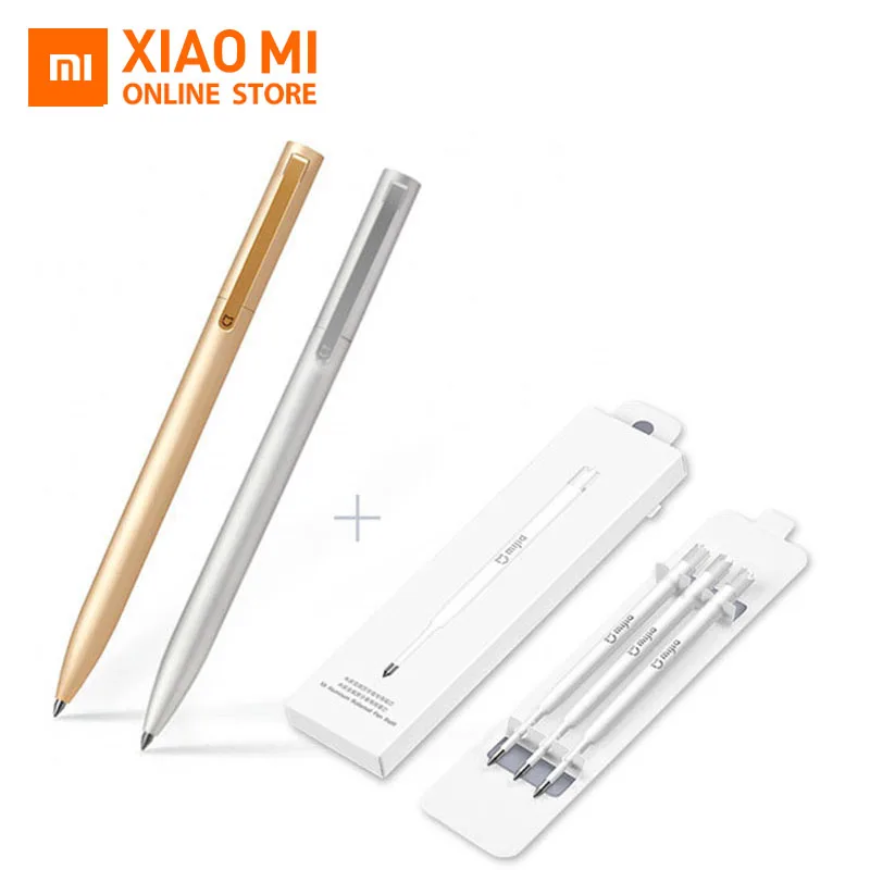 

Original Xiaomi Mijia Metal Signing Pen Ink Japan Durable Signing Pen PREMEC Smooth Switzerland MiKuni Black Refill Gold Silver