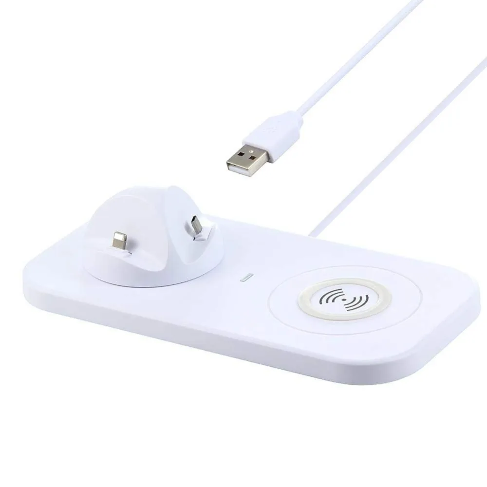 3IN1 MicroType CISO Charger Dock Cradle Wireless Charging USB Cable Adapter Charge Stand for iPhone X 8 Samsung S8 S9 Note 8 (3)