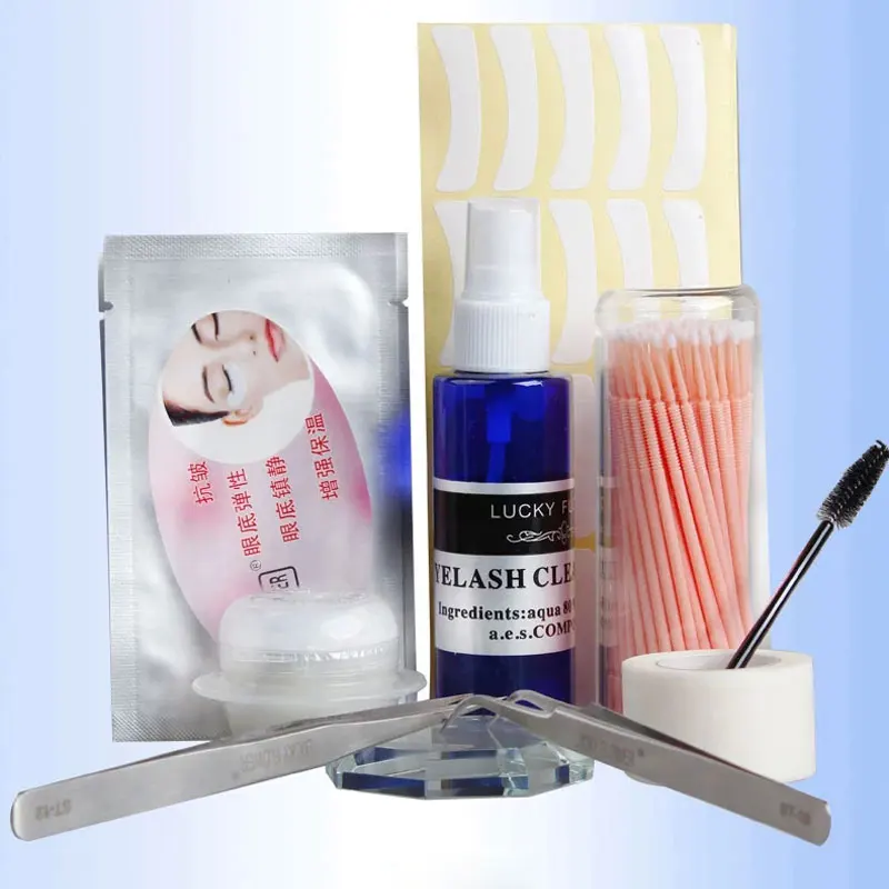 10pcs/set eyelash extension makeup set excellent eyelash glue remover