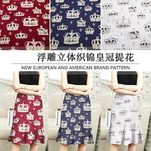 Новая рельефная трехмерная парча Корона жаккардовая ткань высокого качества золотая нить окрашенная пряжа одежда ручной DIY ткань на заказ 1